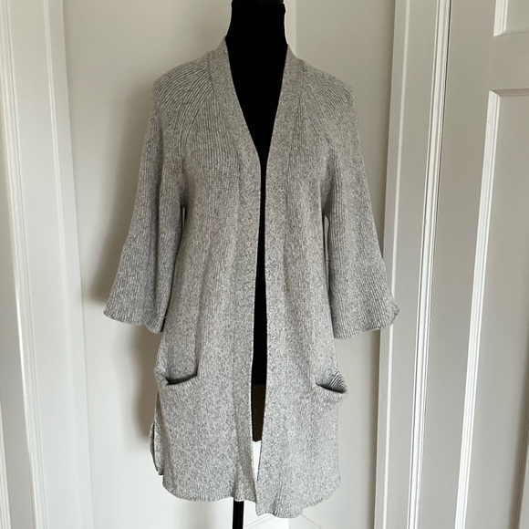 Cosy Cotton/Cashmere Women’s Heathered Gray Cardigan - Picture 1 of 10